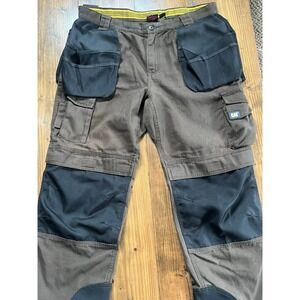 CAT Caterpillar Trademark Work Pants Mens 38x30 Brown Canvas Cargo Tool Pockets